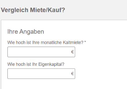 Mieten-Kauf Vergleichsrechner